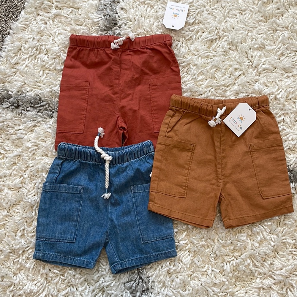 Little Co Boy Shorts. 3 Pairs. 18 months.